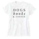 O-Neck Stylish Tee-Dogs Books & Coffee T-Shirt