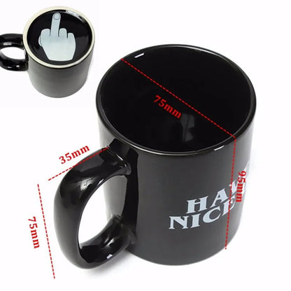 Have a Nice Day Coffee Mug Middle Finger Funny Cup - The Crafted Cafe