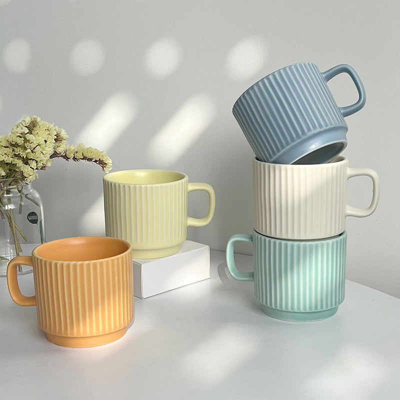 Macaron Candy-Colored Ceramic Mug Ins Style - The Crafted Cafe