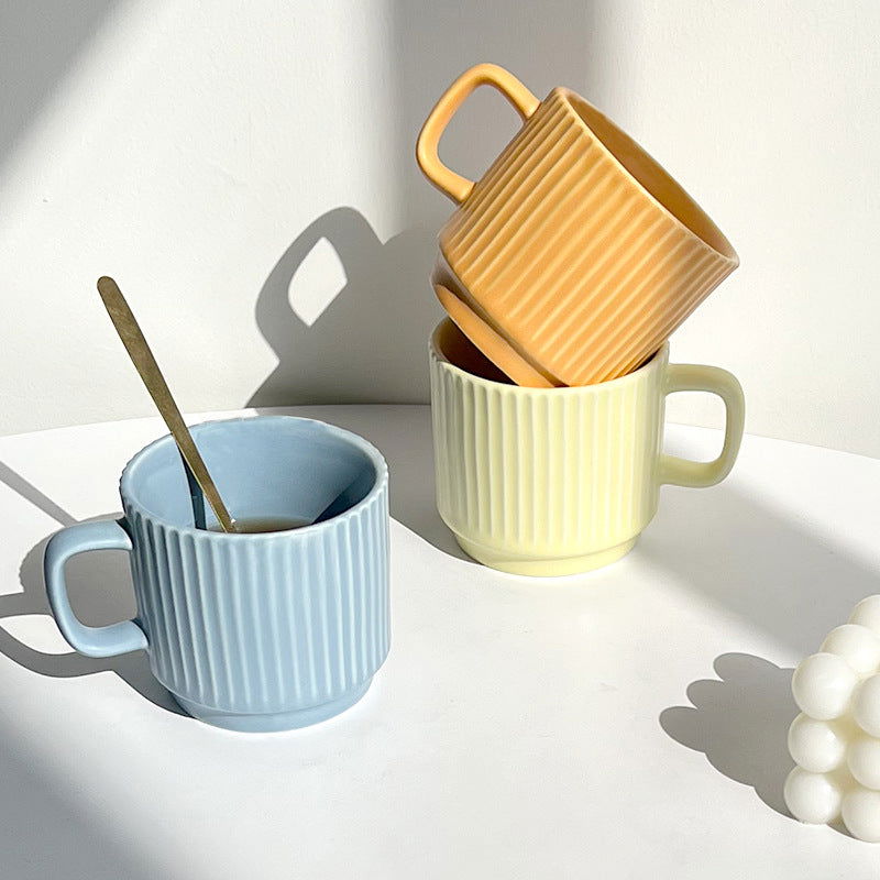 Macaron Candy-Colored Ceramic Mug Ins Style - The Crafted Cafe