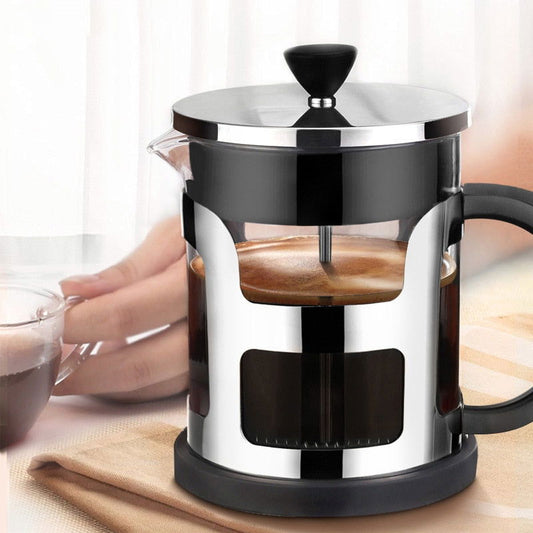 Stainless Steel Portable French Press Coffee Tea Pot Maker - The Crafted Cafe