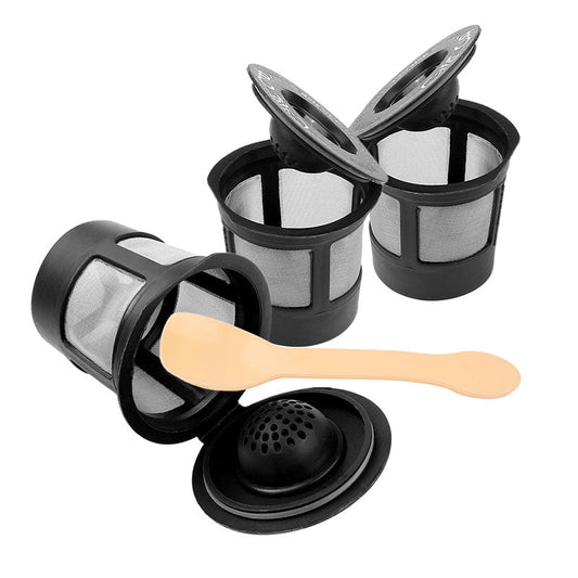 3Pcs/set Coffee&Tea Pod Filters Compatible With Keurig K Cup Coffee System Reusable Coffee Filter With A Coffee Spoon - The Crafted Cafe